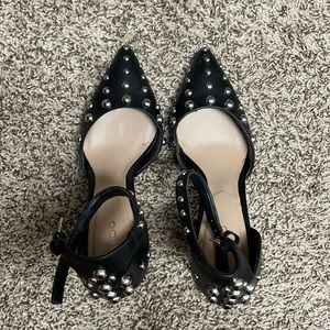 Aldo Black Studded Heels - size 7.5